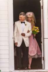 Fifties Prom Wedding with a Homemade Pink Wedding Dress! (6)a