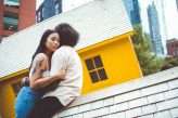 Fashion Editorial Inspired Engagement Shoot at a Sinking Yellow House (12)