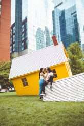 Fashion Editorial Inspired Engagement Shoot at a Sinking Yellow House (14)