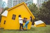 Fashion Editorial Inspired Engagement Shoot at a Sinking Yellow House (16)