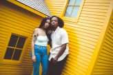 Fashion Editorial Inspired Engagement Shoot at a Sinking Yellow House (19)