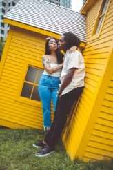 Fashion Editorial Inspired Engagement Shoot at a Sinking Yellow House (20)