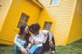 Fashion Editorial Inspired Engagement Shoot at a Sinking Yellow House (24)