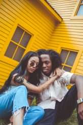 Fashion Editorial Inspired Engagement Shoot at a Sinking Yellow House (26)