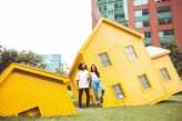 Fashion Editorial Inspired Engagement Shoot at a Sinking Yellow House (6)