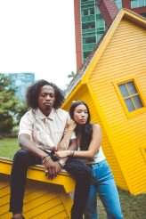 Fashion Editorial Inspired Engagement Shoot at a Sinking Yellow House (9)