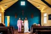 Wes Anderson Inspired Wedding in a Pink Tin Chapel (26)