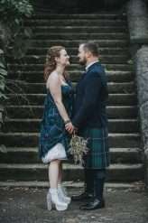 Eco & Ethical Quaker Wedding with the Bride in a Tartan Wedding Dress! (12)