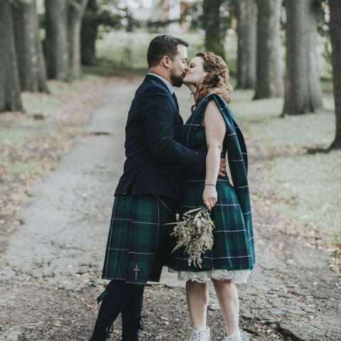 Eco & Ethical Quaker Wedding with the Bride in a Tartan Wedding Dress! (18)