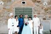Tuscan Pool Party Wedding With Frida Kahlo Bride & All the Guests in White (30)