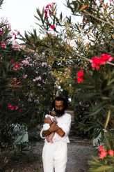 Tuscan Pool Party Wedding With Frida Kahlo Bride & All the Guests in White (44)