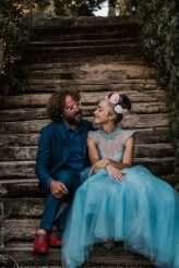 Tuscan Pool Party Wedding With Frida Kahlo Bride & All the Guests in White (49)