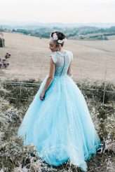 Tuscan Pool Party Wedding With Frida Kahlo Bride & All the Guests in White (56)