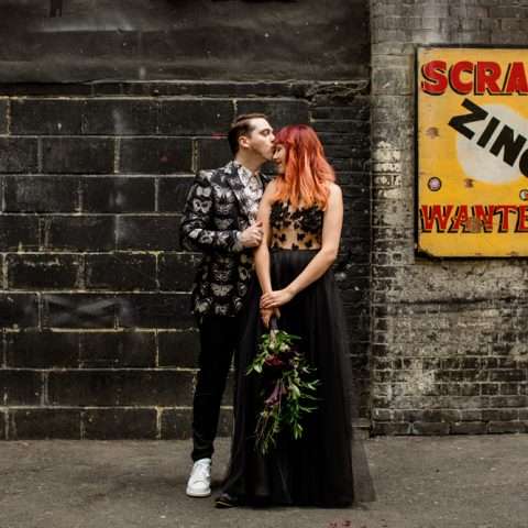 Dark Botanical Wedding at Islington Metal Works (52)