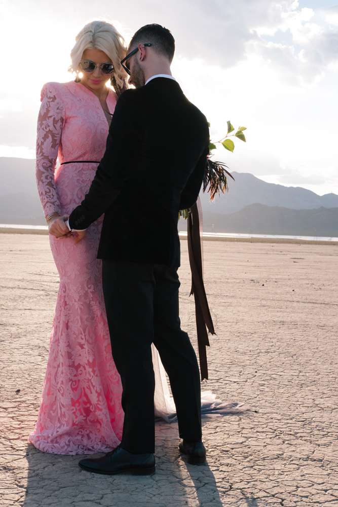Dry Lake Bed Elopement with the Bride in Pink · Rock n Roll Bride