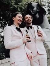 Intimate London Wedding with The Grooms in Matching Pink Suits! (37)