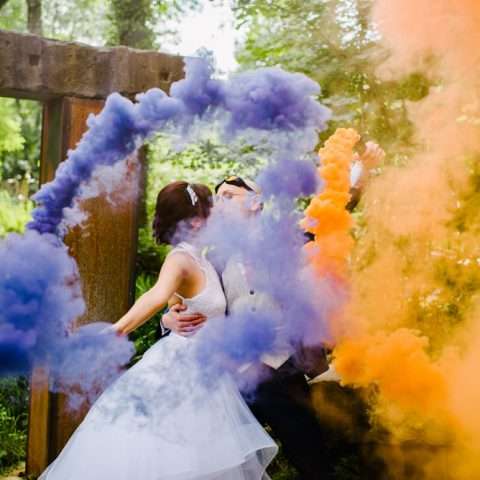 Orange & Purple, Foxes & Cats, Art & Geometric Wedding (39)