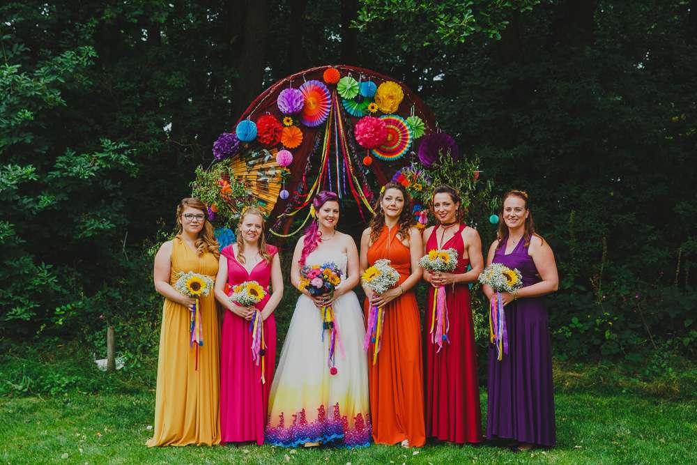 Bohemian Forest Wedding Inspired by the South American Sunset with the Bride in a Hand Painted Dress Rock n Roll Bride