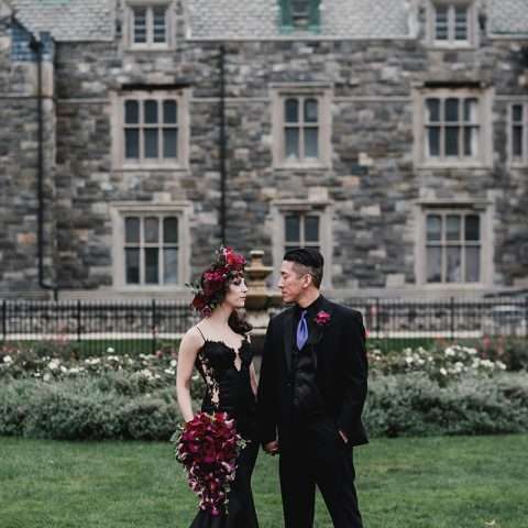 Elegant Gothic Castle Wedding (with a Black Wedding Dress!) (38)