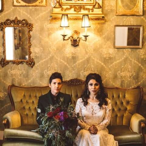 Long Beach Wedding with Dark Gothic Romance Detail (64)