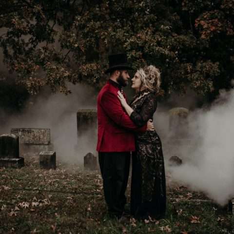 Macabre Edgar Allen Poe Inspired Bridal Shoot (38)