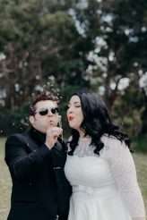 Mid-Century Inspired Rock n Roll Wedding with a DIY Kissing Booth (49)