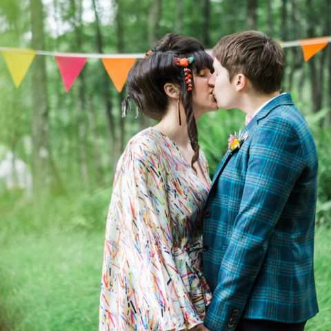 Colourful and Communal Environmentally Friendly Woodland Wedding30