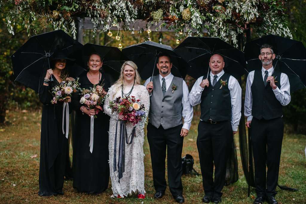 Southern Gothic Wiccan Wedding in the Rain Rock n Roll Bride