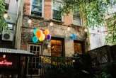 Brooklyn City Wedding with 1000 balloons, a green jumpsuit and tacos22