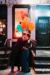 Brooklyn City Wedding with 1000 balloons, a green jumpsuit and tacos33