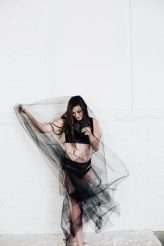 Dark Boudoir Bridal Shoot With Greenery and Florals 00031