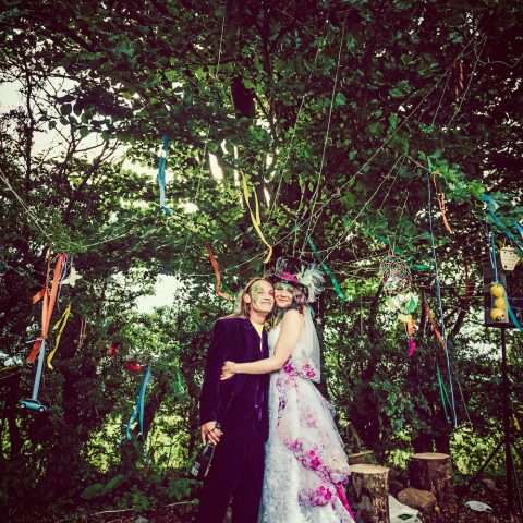 Festival Wedding with Celtic Druid Ceremony and Spraypainted Dress 27