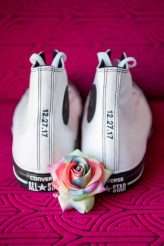 Industrial Black and White Wedding with a Pop of Rainbow 00027