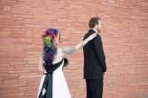 Industrial Black and White Wedding with a Pop of Rainbow 00183