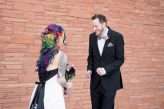 Industrial Black and White Wedding with a Pop of Rainbow 00188