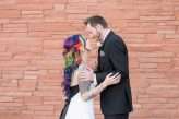 Industrial Black and White Wedding with a Pop of Rainbow 00196