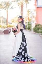 Industrial Black and White Wedding with a Pop of Rainbow 00235