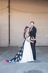 Industrial Black and White Wedding with a Pop of Rainbow 00245