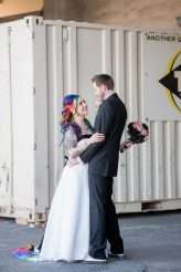 Industrial Black and White Wedding with a Pop of Rainbow 00269