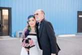 Industrial Black and White Wedding with a Pop of Rainbow 00343