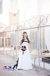 Industrial Black and White Wedding with a Pop of Rainbow 00346