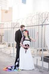 Industrial Black and White Wedding with a Pop of Rainbow 00353