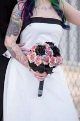 Industrial Black and White Wedding with a Pop of Rainbow 00354