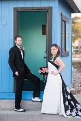 Industrial Black and White Wedding with a Pop of Rainbow 00360