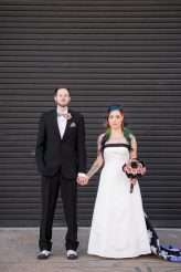 Industrial Black and White Wedding with a Pop of Rainbow 00366