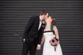 Industrial Black and White Wedding with a Pop of Rainbow 00370