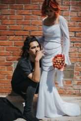 Badass Sequinned French Elopement With Lollipop Bouquet 13