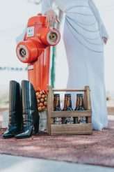 Badass Sequinned French Elopement With Lollipop Bouquet 20