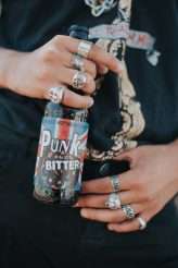 Badass Sequinned French Elopement With Lollipop Bouquet 21