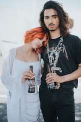 Badass Sequinned French Elopement With Lollipop Bouquet 22